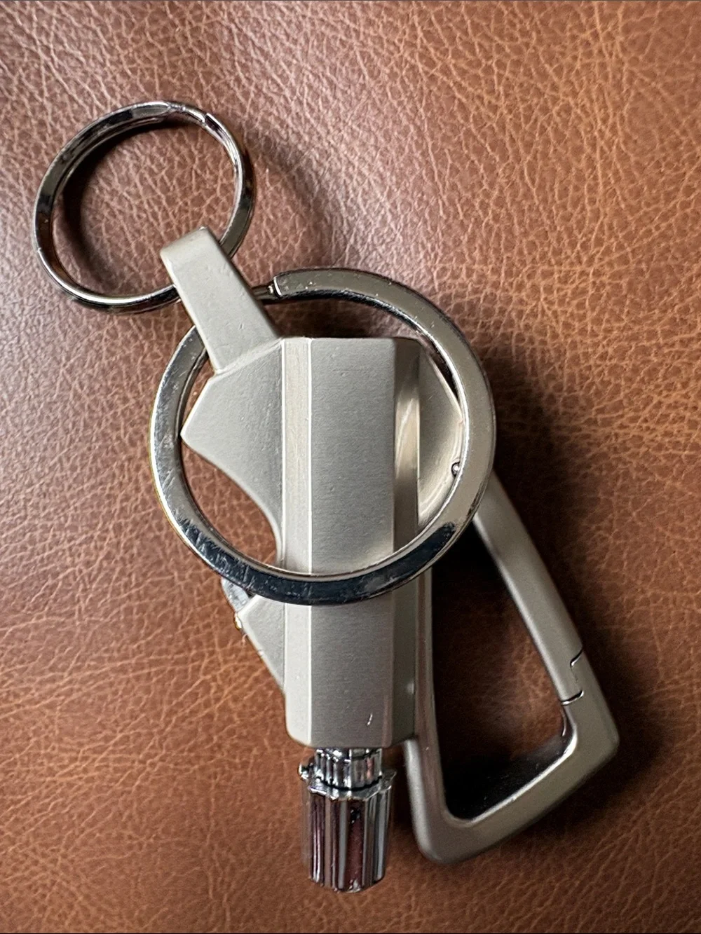 Silver Keychain with Bottle Opener and Matchstick